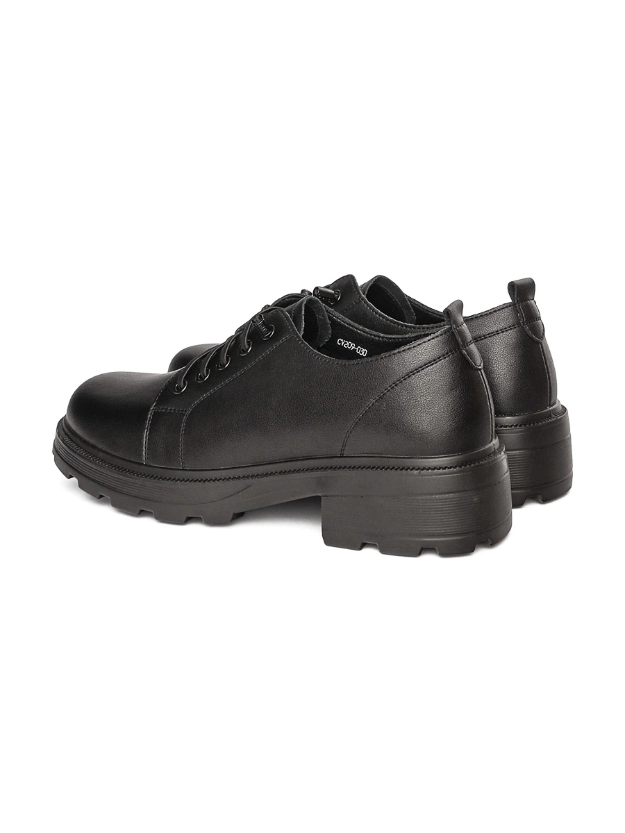 Туфли-дерби черного цвета с эластичной шнуровкой